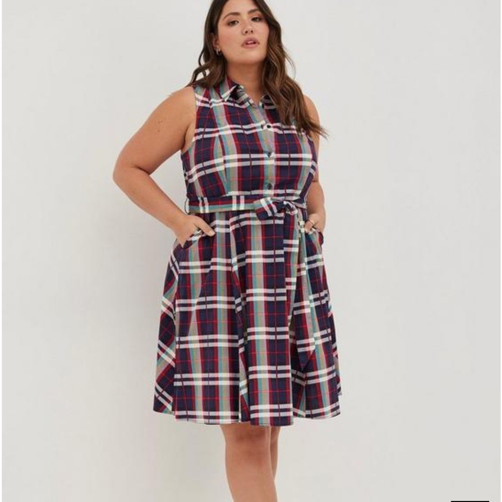 Torrid Poplin Collared Shirt Dress